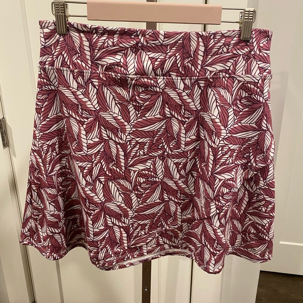 Excellent Eddie Bauer Leaf Print Faux Wrap A-line Skirt Medium